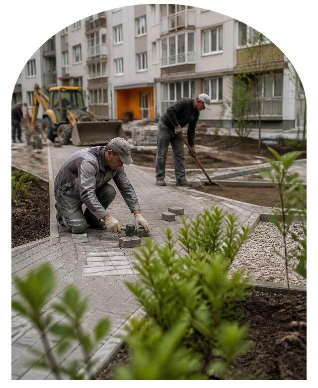 Благоустройство двора многоквартирного дома в Октябрьском
